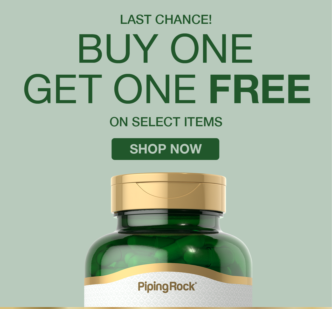 Buy One, Get One Free on Select PipingRock Items - Shop Now