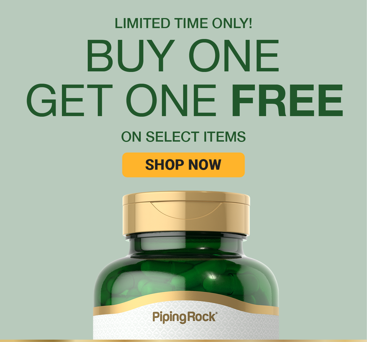 Buy One, Get One Free on Select PipingRock Items - Shop Now