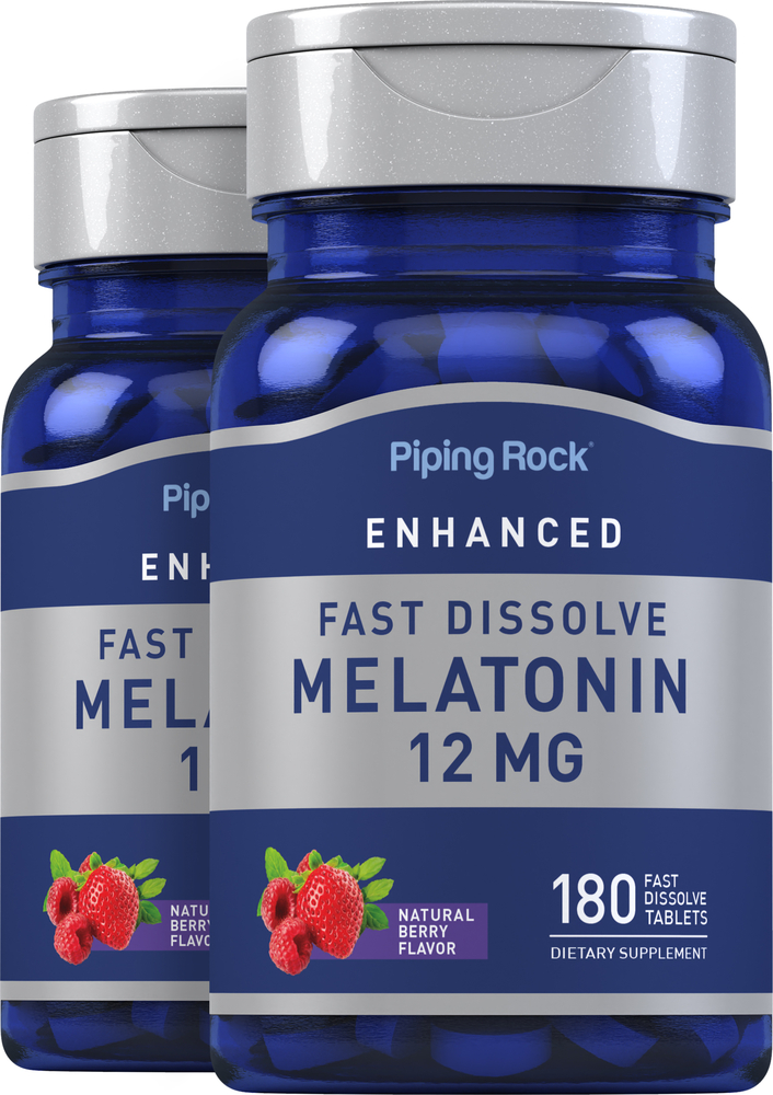Melatonin 12 Mg Fast Dissolve 2 X 180 Tablets Piping Rock Health Products