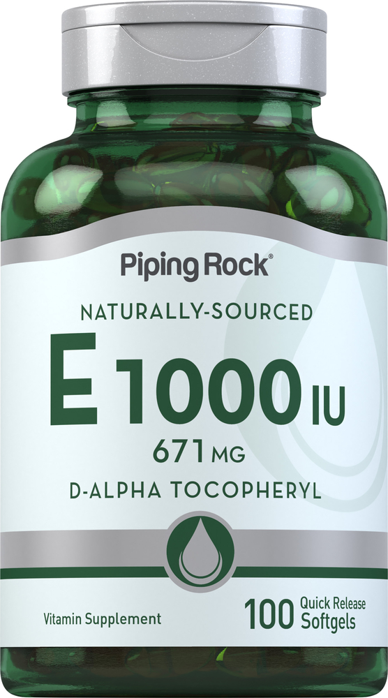 Eekhoorn Hollywood Gevangenisstraf Vitamin E-1000 IU 100 Capsules | Natural Vitamin E 1000 IU | PipingRock  Health Products