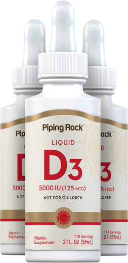 Liquid Vitamin D3 5000 Iu 3 Dropper Bottles X 2 Fl Oz 30