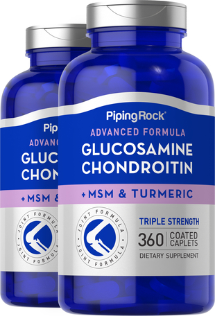 Glucosamine Chondroitin Msm Plus Turmeric 2 X 360 Caplets Benefits Piping Rock Health Products