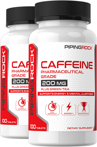 200 Mg Caffeine Plus Green Tea 200 Mg Caffeine 2 Bottles X 100 Pills Piping Rock Health Products,Posion Ivy Character