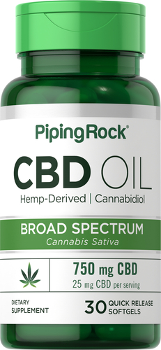 CBD Oil 25 mg, 30 Softgels - PipingRock Health Products