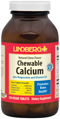 Chewable Calcium Magnesium and Vitamin D3, 120 Chewable Tablets | PipingRock Health Products