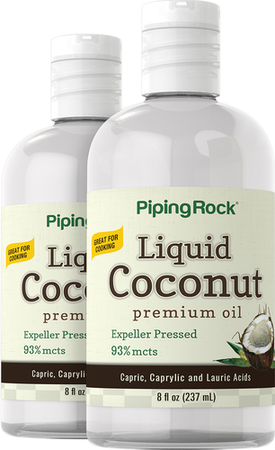 Liquid Coconut Premium Oil 8 Oz 237 Ml 2 Bottles Pipingrock Health Products