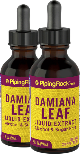 Damiana Leaf Liquid Extract Alcohol Free 2 X 2 Fl Oz 59 Ml Pipingrock Health Products