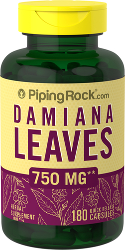 Damiana Leaves 750 Mg 180 Capsules Health Benefits Pipingrock Health Products