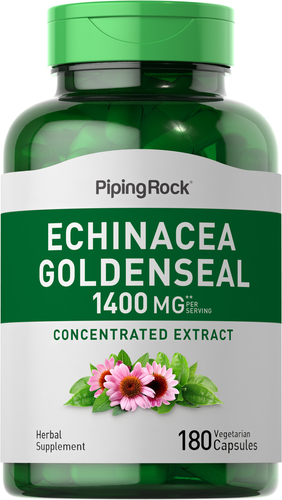 Echinacea Goldenseal Root 180 Vegetarian Capsules Benefits Uses Pipingrock Health Products