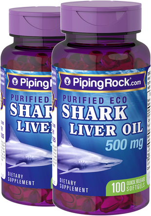 Eco Shark Liver Oil 500 Mg 2 X 100 Capsules Shark Liver Oil Pipingrock Health Products