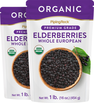 Elderberries Whole European (Organic), 2 x 1 lb (454 g) Bags Elderberries Whole European (Organic), 2 x 1 lb (454 g) Bags