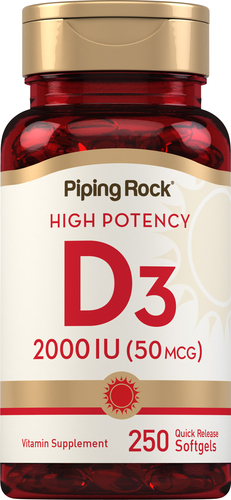 Huisje vernieuwen Overtuiging Vitamin D3 2000 IU, 250 Softgels | PipingRock Health Products