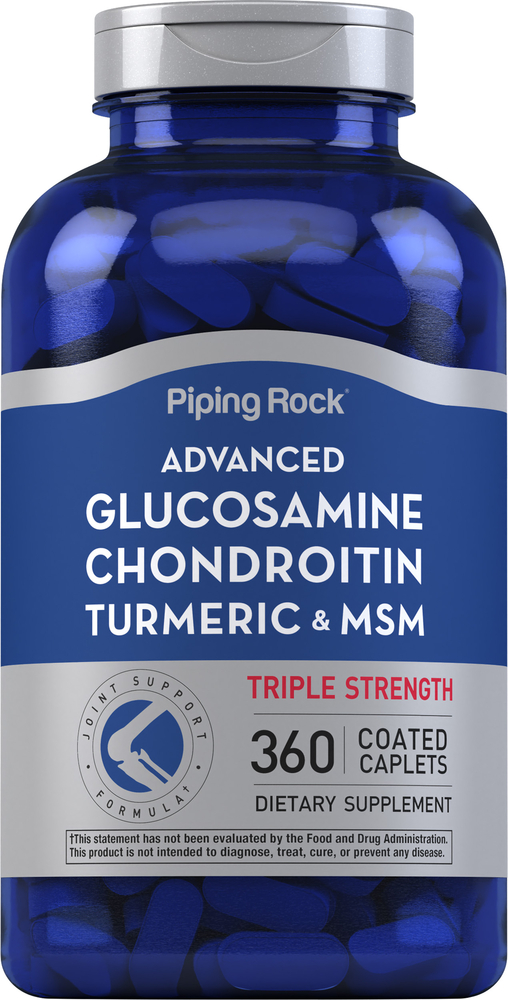 Glucosamine Chondroitin Msm Plus Turmeric 360 Caplets Benefits Piping Rock Health Products