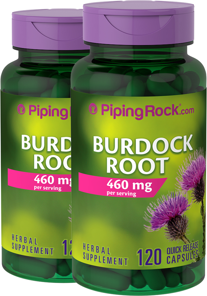 burdock root 460 mg 2 x 120 capsules burdock root capsules pipingrock health products