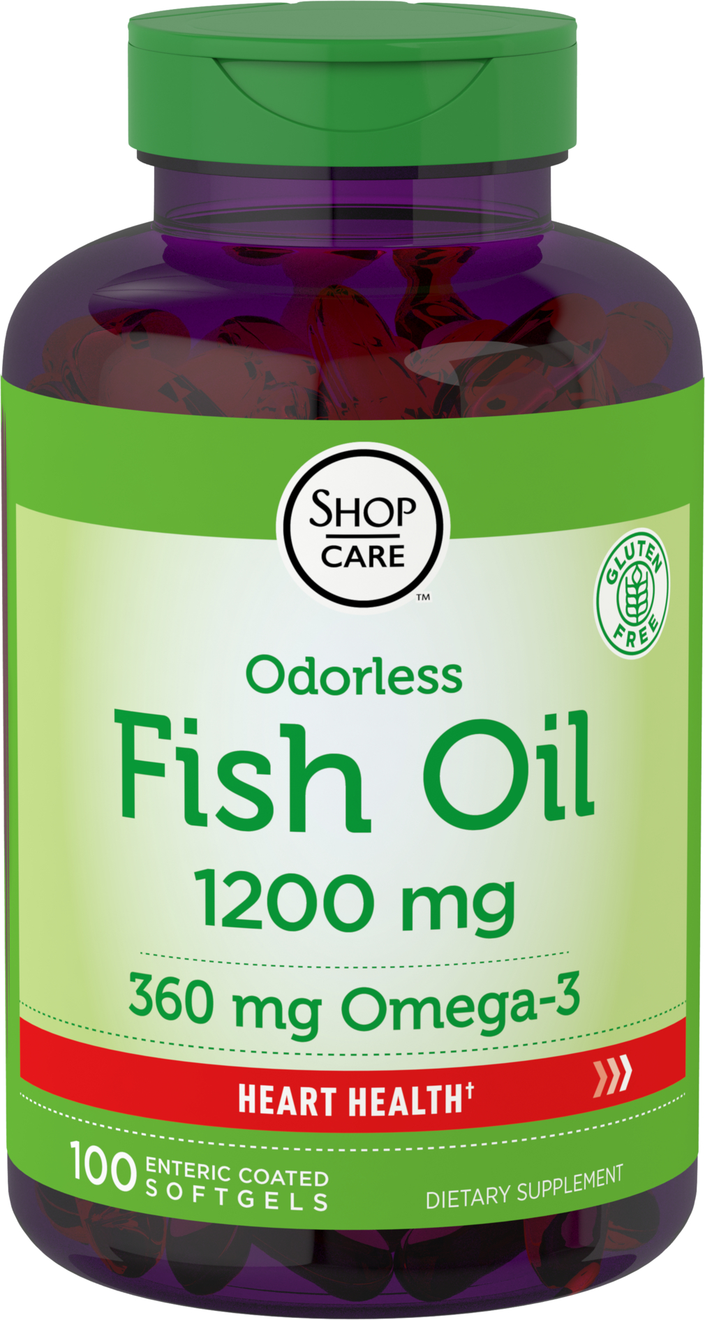 Burp Free Coated Omega-3 Fish Oil, 1200 mg, 100 Softgels ...