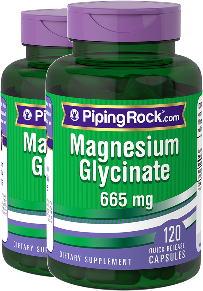 Buy Magnesium Glycinate 665 mg 2 x 120 Capsules | Benefits | Piping ...