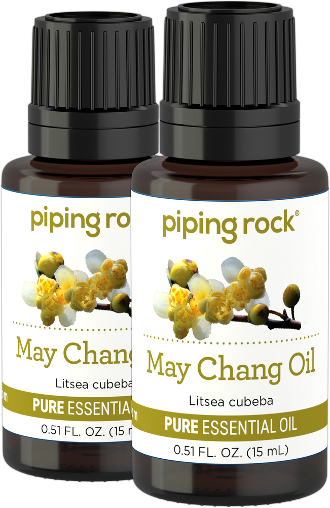 May Chang Litsea Cubeba Essential Oil 2 Dropper Bottles X 1 2 Fl Oz 15 Ml Piping Rock Health Products