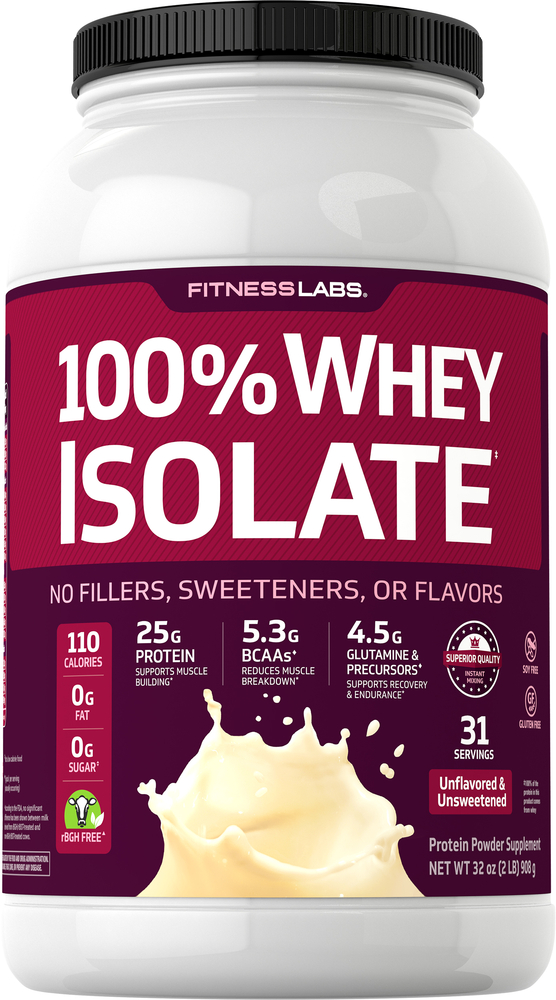 100 Whey Protein Isolate Unflavored And Unsweetened 2 Lb 908 G