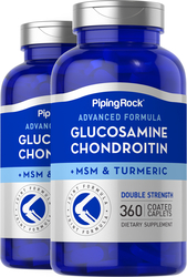 Advanced Double Strength glukozamin chondrotoin MSM Plus Turmerik 360 Kapsule s premazom