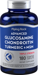 Glucosamina condroitina MSM Plus Tripla concentração avançada Açafrão-da-terra 180 Comprimidos oblongos revestidos