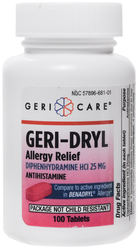 Difenidramina - anti-histamínico HCl 25 mg (alívio para alergias) 100 Comprimidos