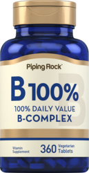 Complexo B vitamina B100 360 Comprimidos vegetarianos