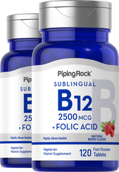 Vitamin B12 2500mcg + Folic Acid 400mcg  2 Bottles x 120 Lozenges