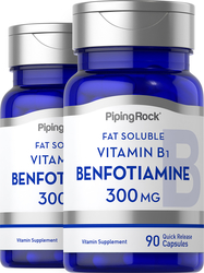 Benfotiamine Supplement (Fat Soluble Vitamin B-1) 300 mg, 90 Capsules