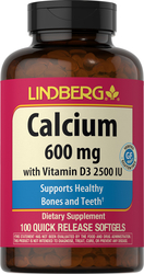 Cálcio 600 mgs com vitamina D3 2500 UI 100 Gels de Rápida Absorção