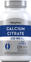 Cálcio Citrato 630 mg com Vitamina D3 500 UI 220 Comprimidos oblongos revestidos