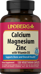 Calcium Magnesium Zinc with D3, 120 Caplets
