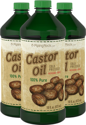 Castor Oil (Expeller Pressed) Hexane Free 3 Bottles x 16 fl oz
