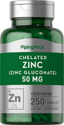 Chelated Zinc 50 mg (Gluconate) Supplement 250 Tablets