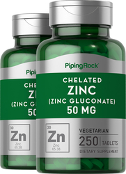 Chelated Zinc 50 mg (Gluconate) Supplement 2 x 250 Tablets