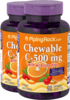 Vitamina C 500 mg para mastigar C (sabor natural de laranja) 90 Comprimidos mastigáveis
