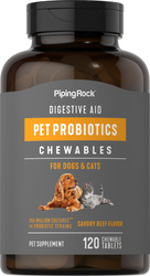 Bantuan pencernaan probiotik untuk Anjing & Kucing 120 Tablet Boleh Kunyah