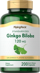 Extracto de Ginkgo Biloba Estandarizado 200 Cápsulas de liberación rápida