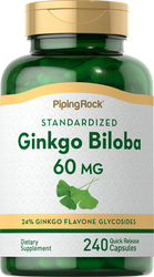 Extracto de Ginkgo Biloba Estandarizado 240 Cápsulas de liberación rápida