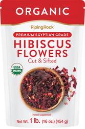 Flores de hibisco cortadas e peneiradas (Orgânico) 1 lb (454 g) Saco