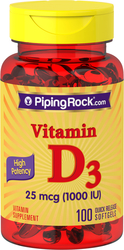 Vitamin D3 Potensi Tinggi  100 Gel Lembut Lepas Cepat