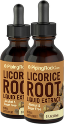 Licorice Root Liquid Extract Alcohol Free 2 Dropper Bottles x 2 fl oz (59 mL)