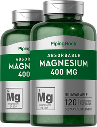 Magnesium 400 mg, 120 Softgels x 2 Bottles