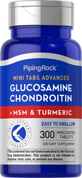 Mini Tabs Advanced Glucosamine Chondroitin MSM Plus Turmeric, 300 Mini Coated Tablets