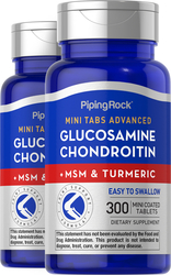 Glucosamine Chondroitin MSM Plus Turmeric, 300 Mini Coated Tabs x 2 Bottles