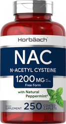 N-Acetyl Cysteine (NAC) 1200mg with Natural Peppermint, 250 Coated Caplets