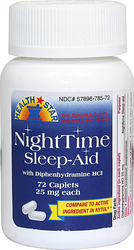 NightTime Sleep Aid Diphenhydramine HCl 25 mg 72 Tablets