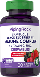 Sambucus Black Elderberry Immune Complex dengan C & Zink (Beri Semula Jadi) 60 Tablet Boleh Kunyah