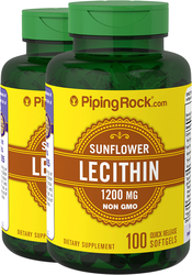 Sunflower Lecithin 1200 mg - NON GMO 2 Bottles x 100 Softgels