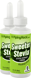 Sweeter Stevia Liquid 2 Dropper Bottles x 2 fl oz (59 ml)