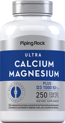 Ultra Kalsium Magnesium Berserta D3 (Cal 1000mg/Mag 500mg/D3 1000IU) (setiap hidangan) 250 Caplet Bersalut